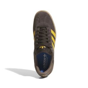 Adidas Dark Brown Sneakers with Yellow Stripes NWT